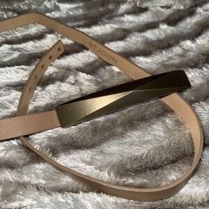 St John Women's Belt Gold Brushed Buckle Designer